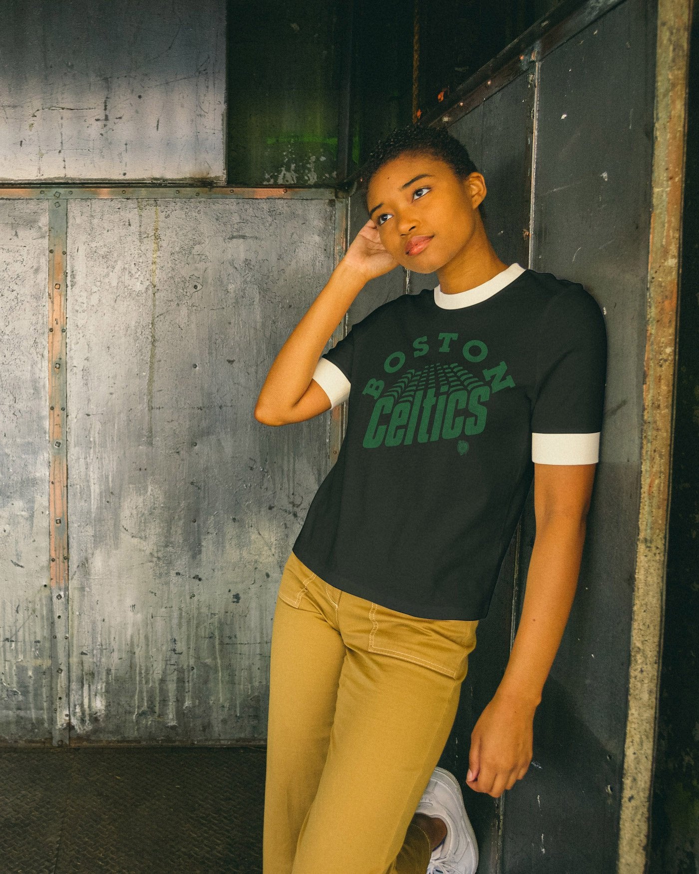 Women's NBA Boston Celtics Slim Ringer Tee