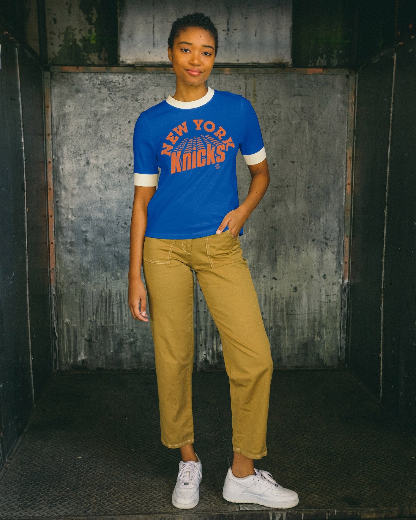 Women's NBA New York Knicks Slim Ringer Tee