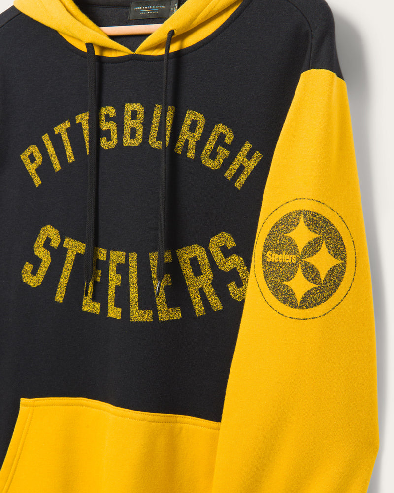 Pittsburgh Steelers Men's Blocked Cotton Fleece Full Zip Hoodie