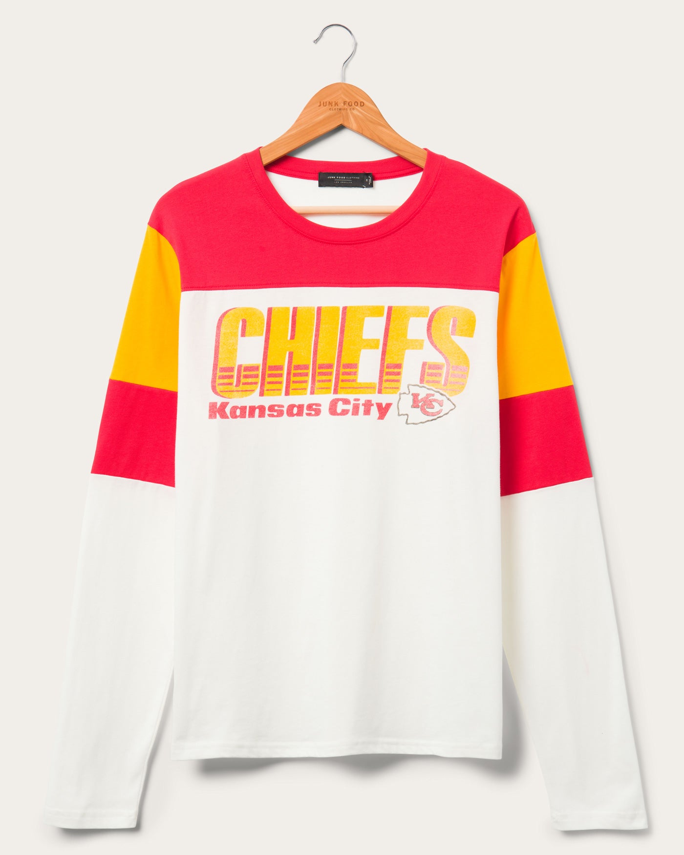 Men's Junk Food Red Kansas City Chiefs Thermal Henley Long Sleeve T-Shirt