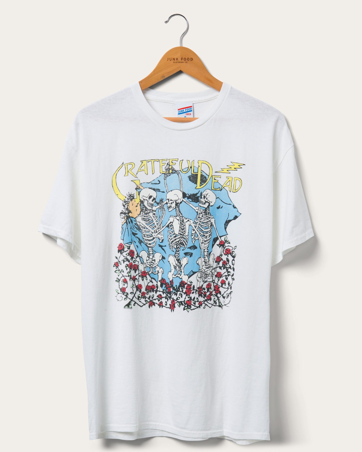 Unisex Grateful Dead Skeletons Bed of Roses Flea Market Tee