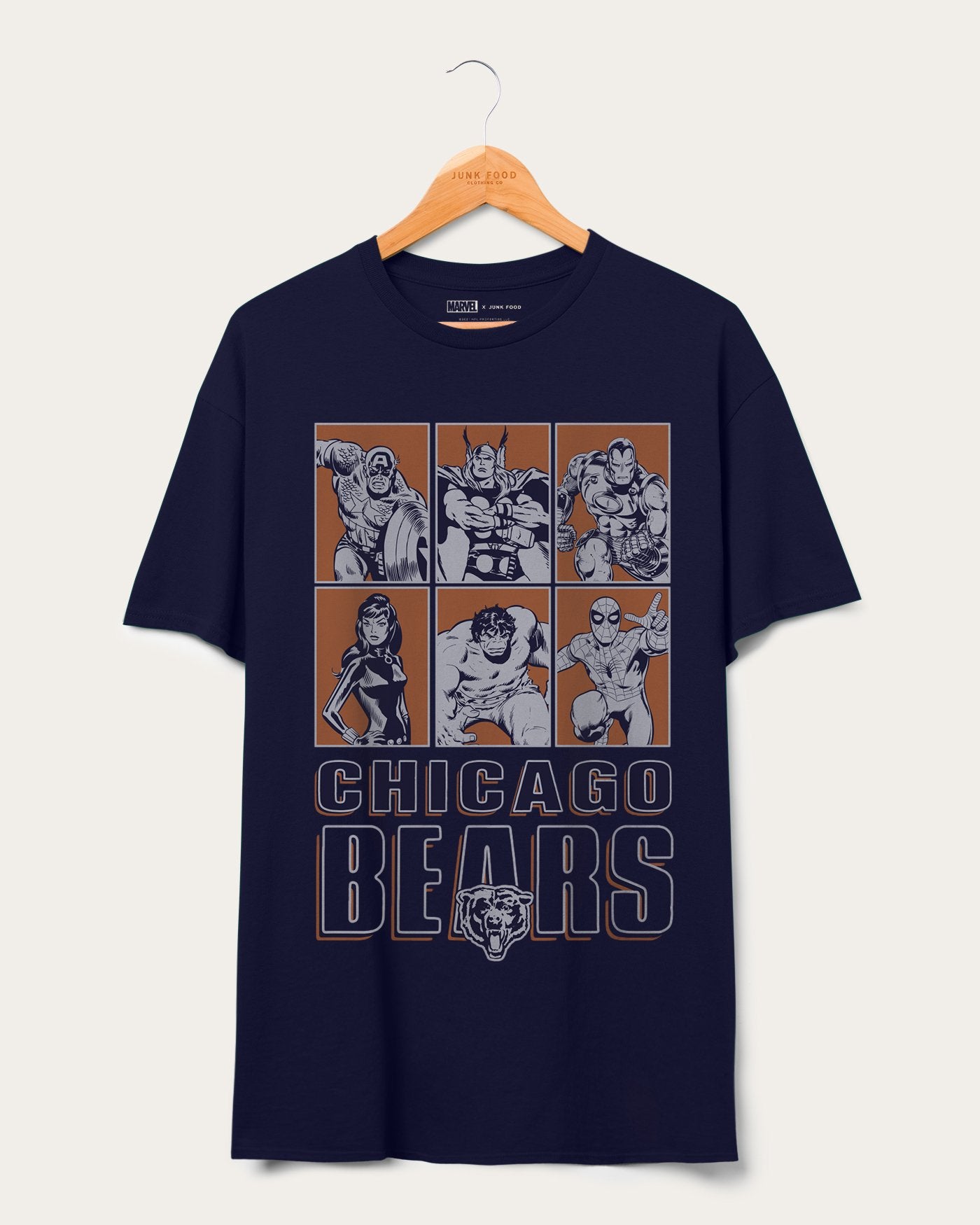 Bears Marvel The Avengers Line Up Tee