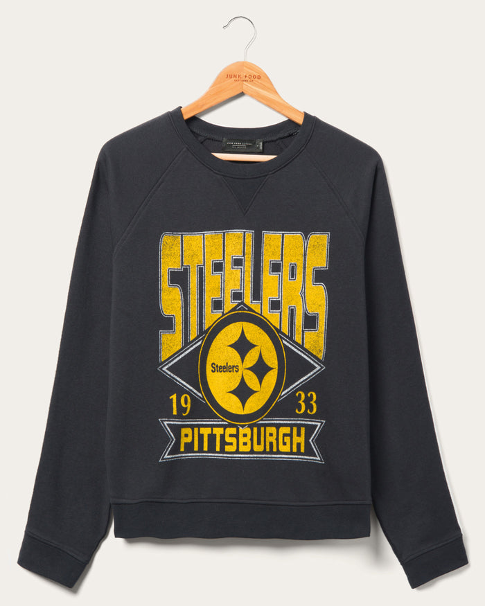 Lids Pittsburgh Steelers Junk Food Women's Contrast Sleeve Pullover  Sweatshirt - Cream/Black