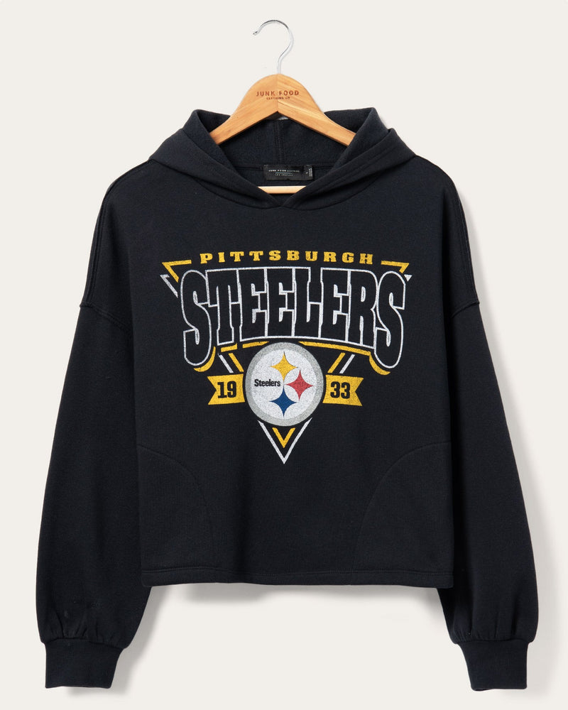 Pittsburgh Steelers Women's New Era Steel City Football Skimmer Hoodie