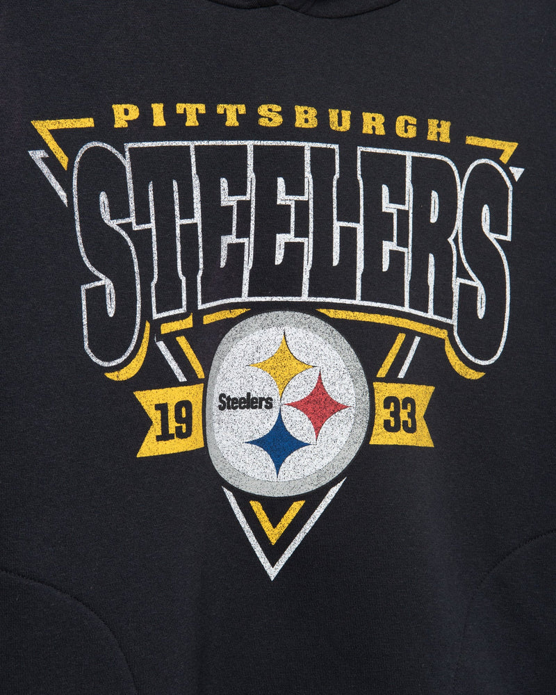 Women's Junk Food Black Pittsburgh Steelers Half-Sleeve Mock Neck