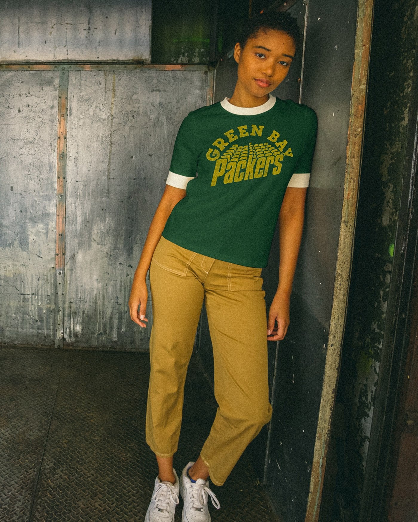 Women's NFL Green Bay Packers Slim Ringer Tee