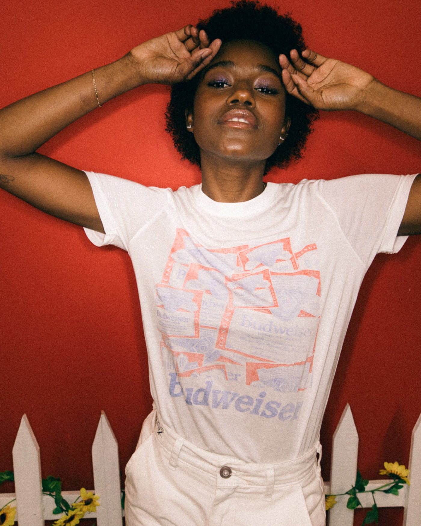 Women's Budweiser Labels Vintage Tissue Tee