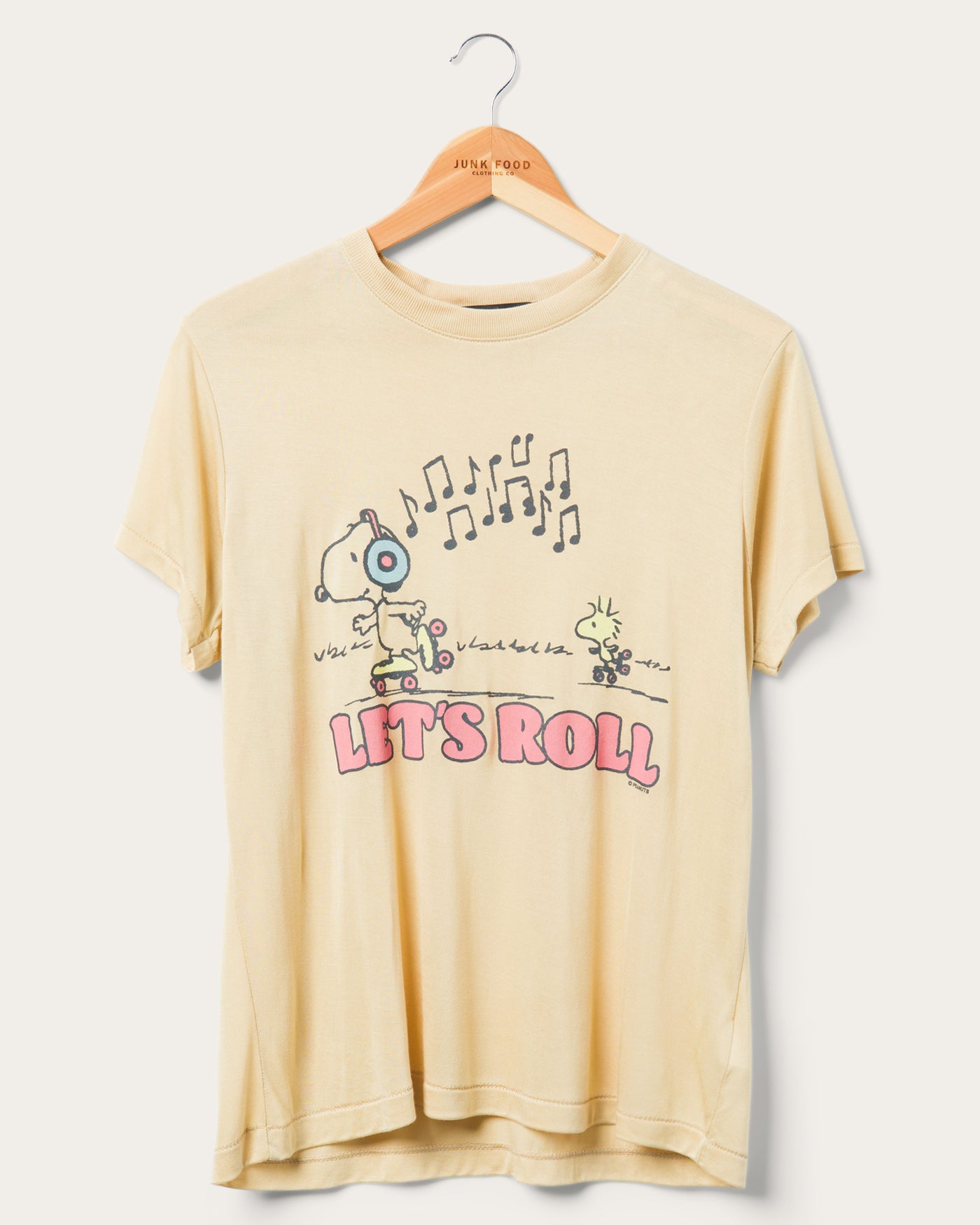 Women's Peanuts Let's Roll Vintage Tissue Tee