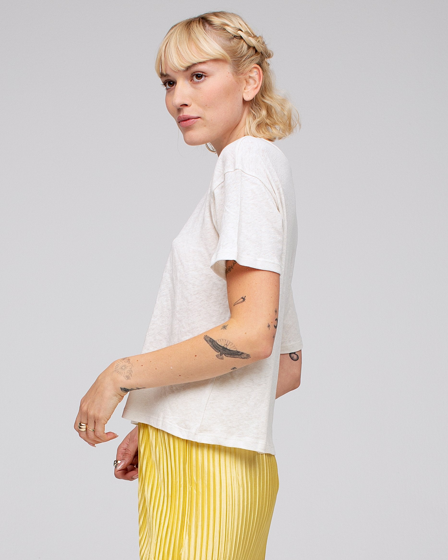 Women's Linen Crop Tee