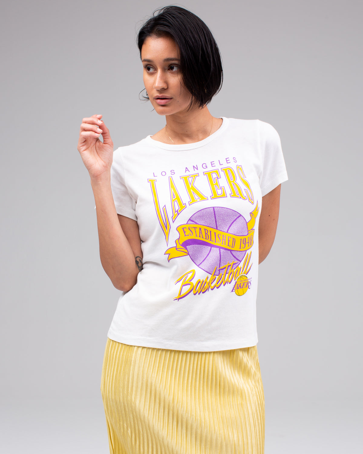 Junk Food Los Angeles Lakers Graphic Tee Shirt White NEW