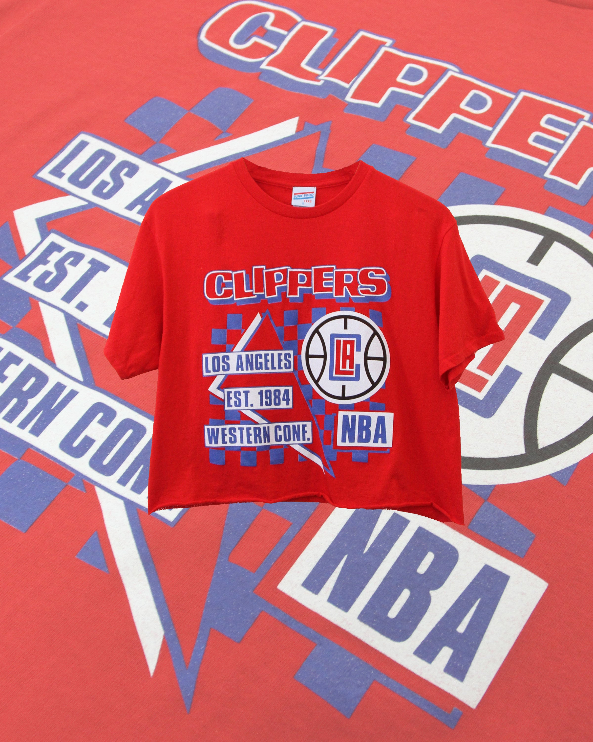 WOMENS CLIPPERS HALF COURT CROP TEE