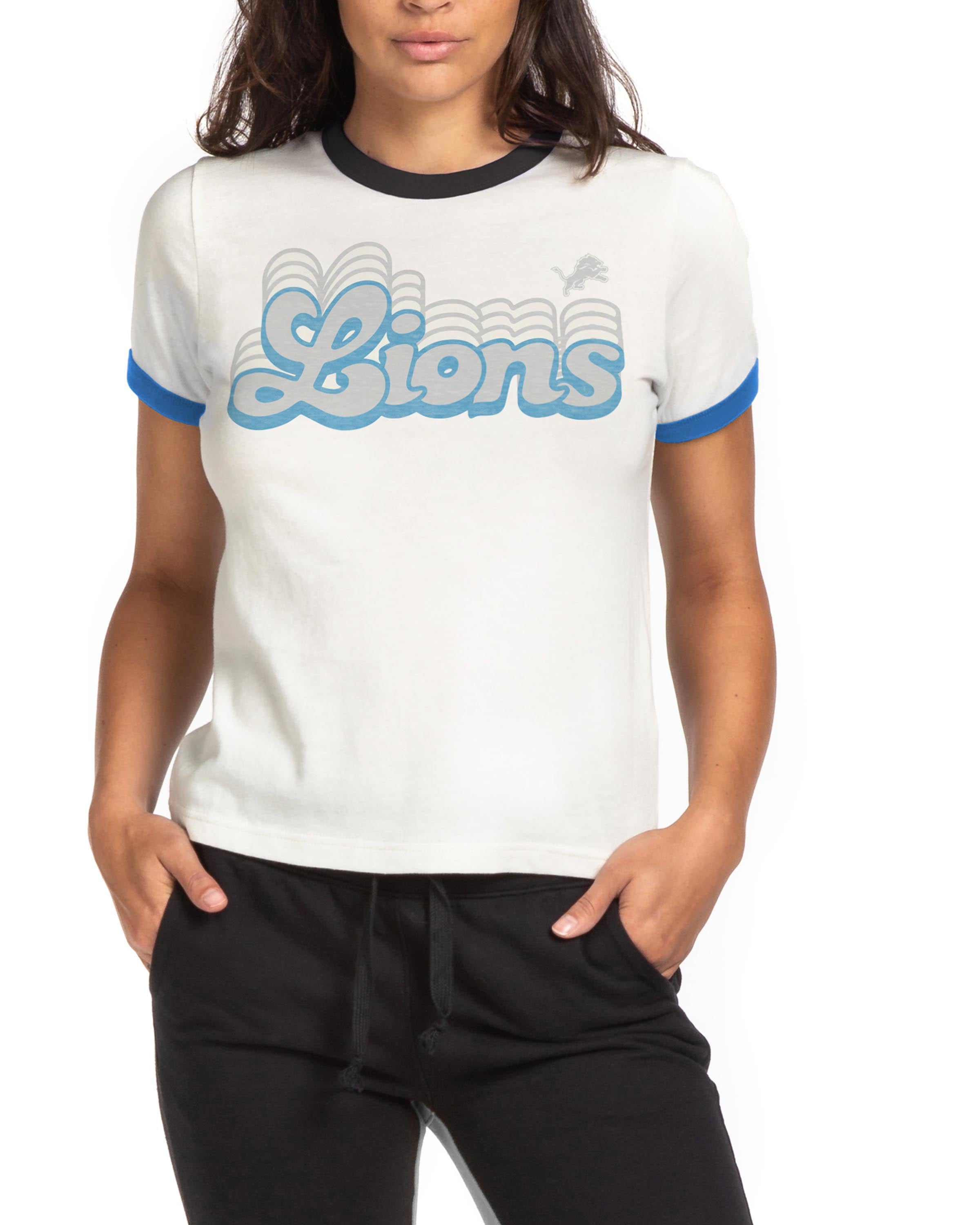 WOMENS LIONS RETRO RINGER TEE