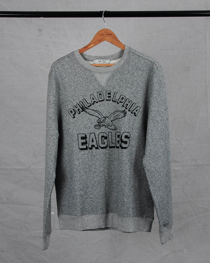 Philadelphia Eagles Junk Food Clothing Crew Sweatshirt Womens Black  Overtime Long Sleeve