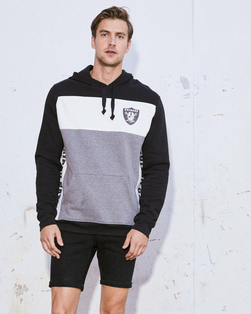 LAS VEGAS RAIDERS TAKE THE FIELD TRI-COLOR BLOCK HOODED FLEECE