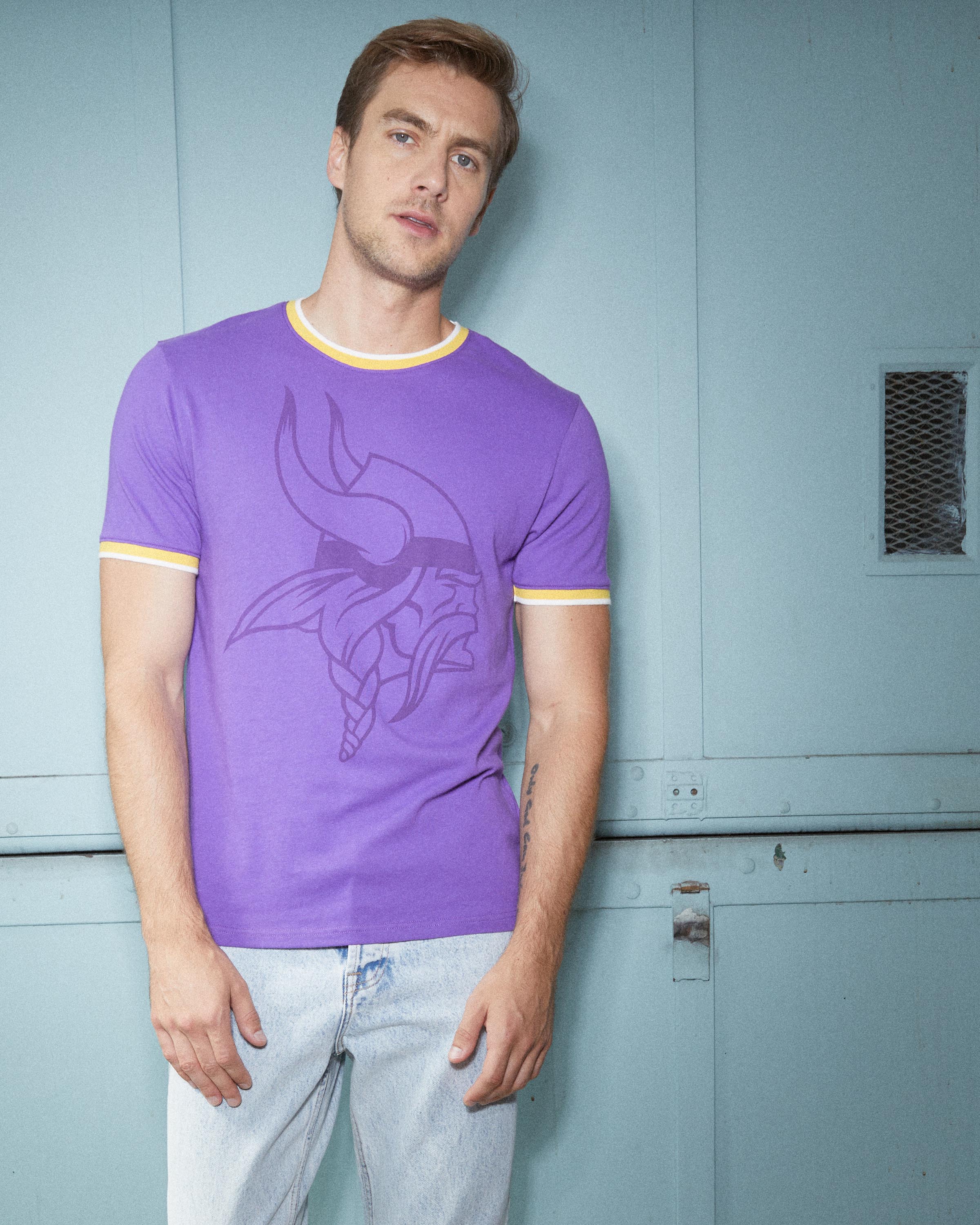 MENS VIKINGS THROWBACK RINGER TEE