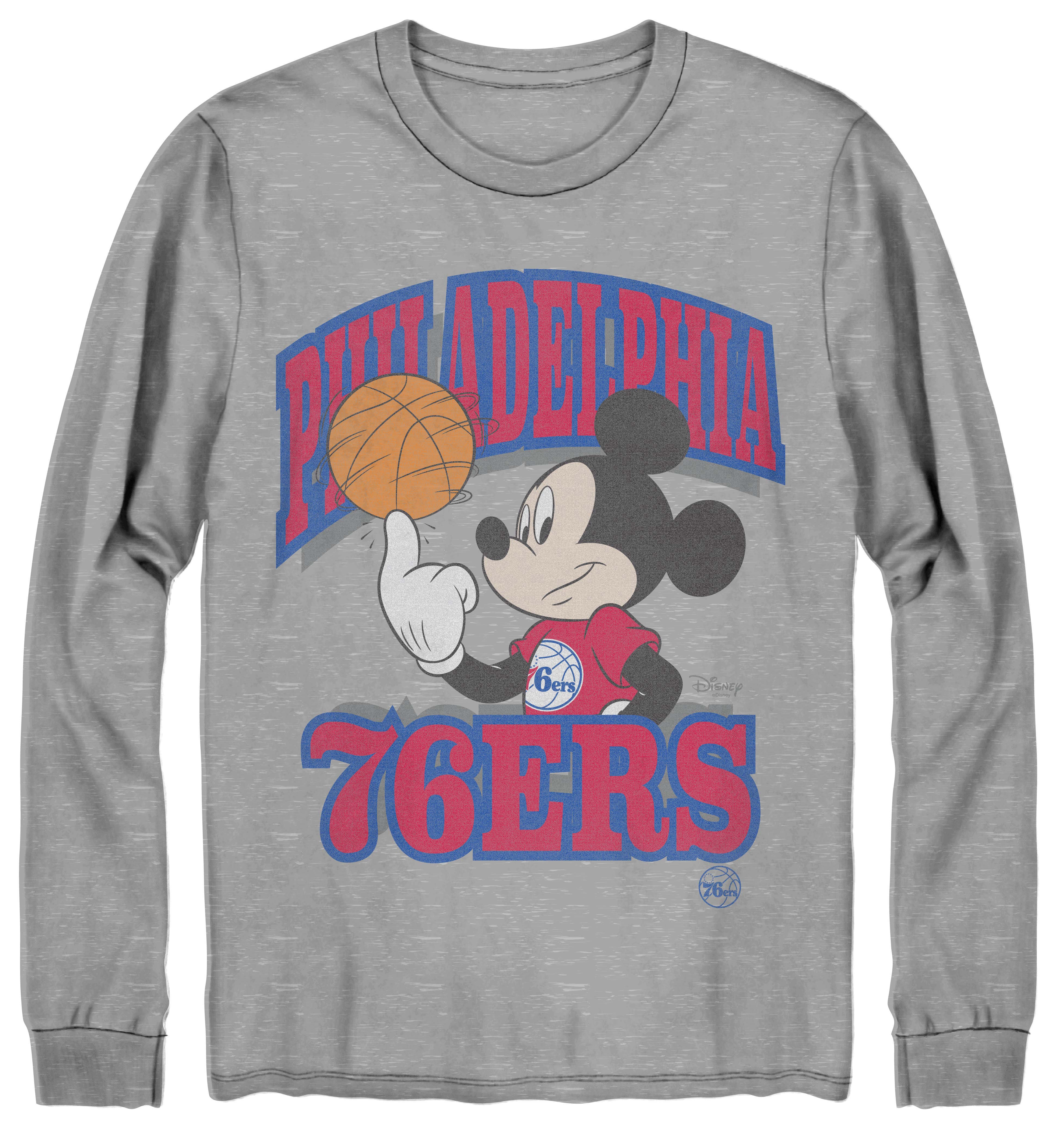 UNISEX 76ERS MICKEY TEAM SPIRIT LONG SLEEVE TEE