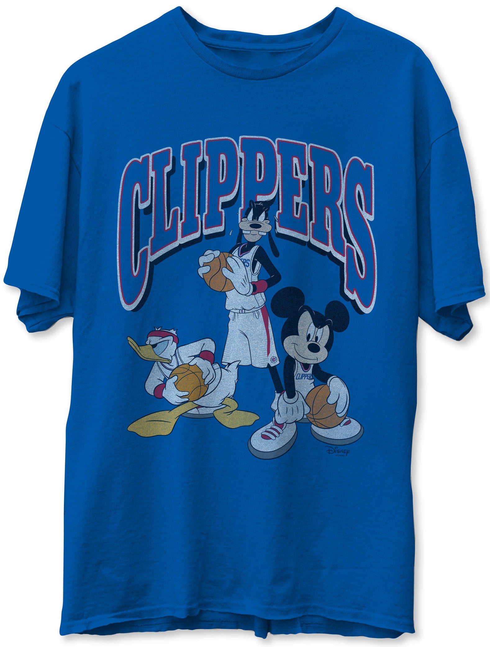 LA Clippers Junk Food Disney Mickey Team Spirit Long Sleeve T-Shirt - Gray