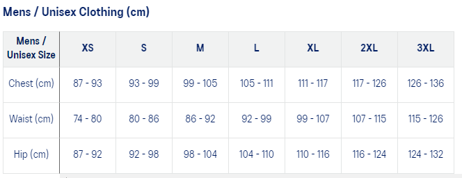 Asics Clothing Size Guide