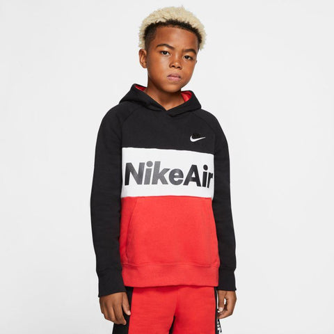 nike air hoodie red and black