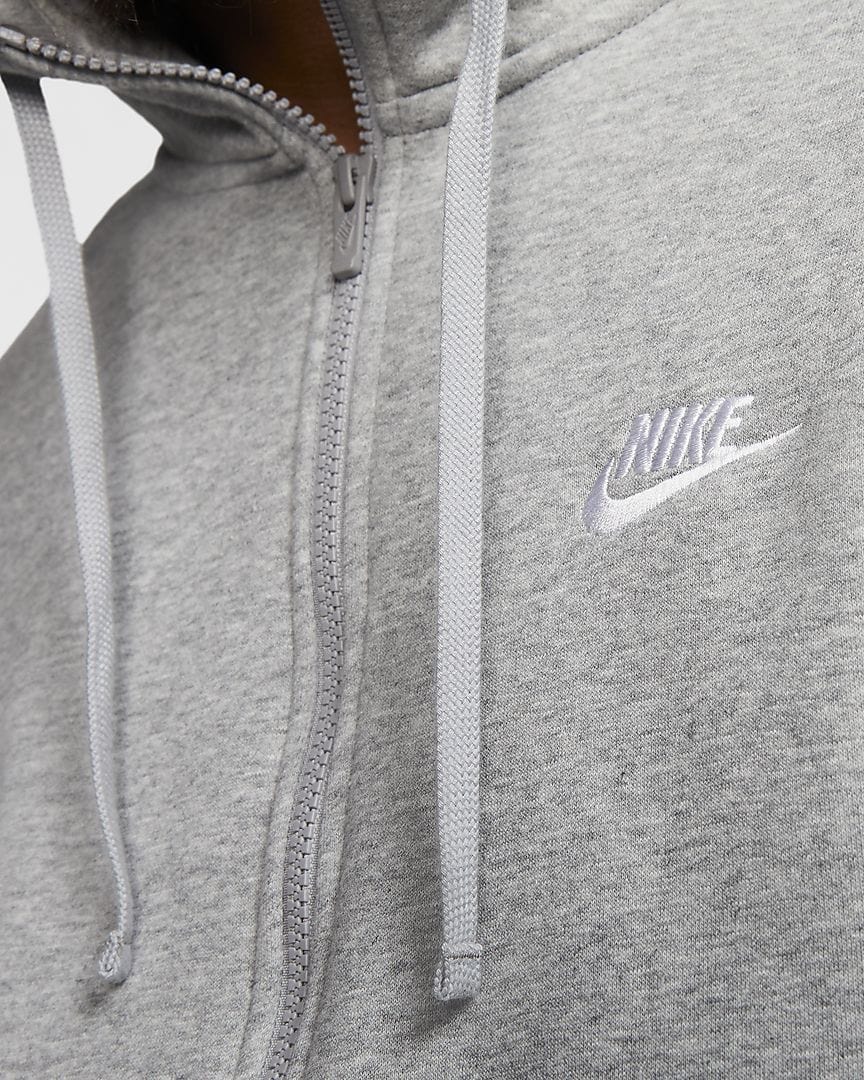 NIKE UNISEX SPORTSWEAR CLUB FLEECE BLACK FULL-ZIP HOODED JACKET – INSPORT