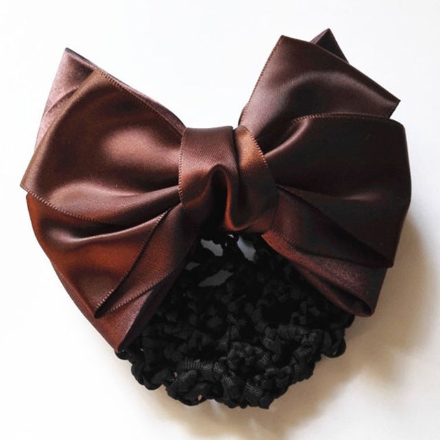 Satin Bow Barrette Lady Hair Clip Cover