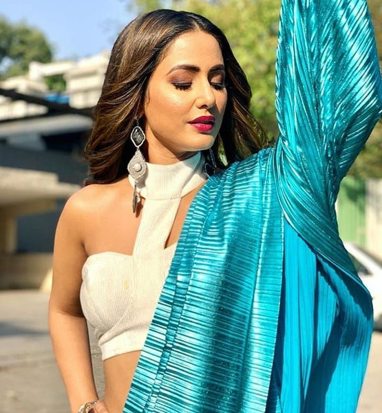 Crop top on saree