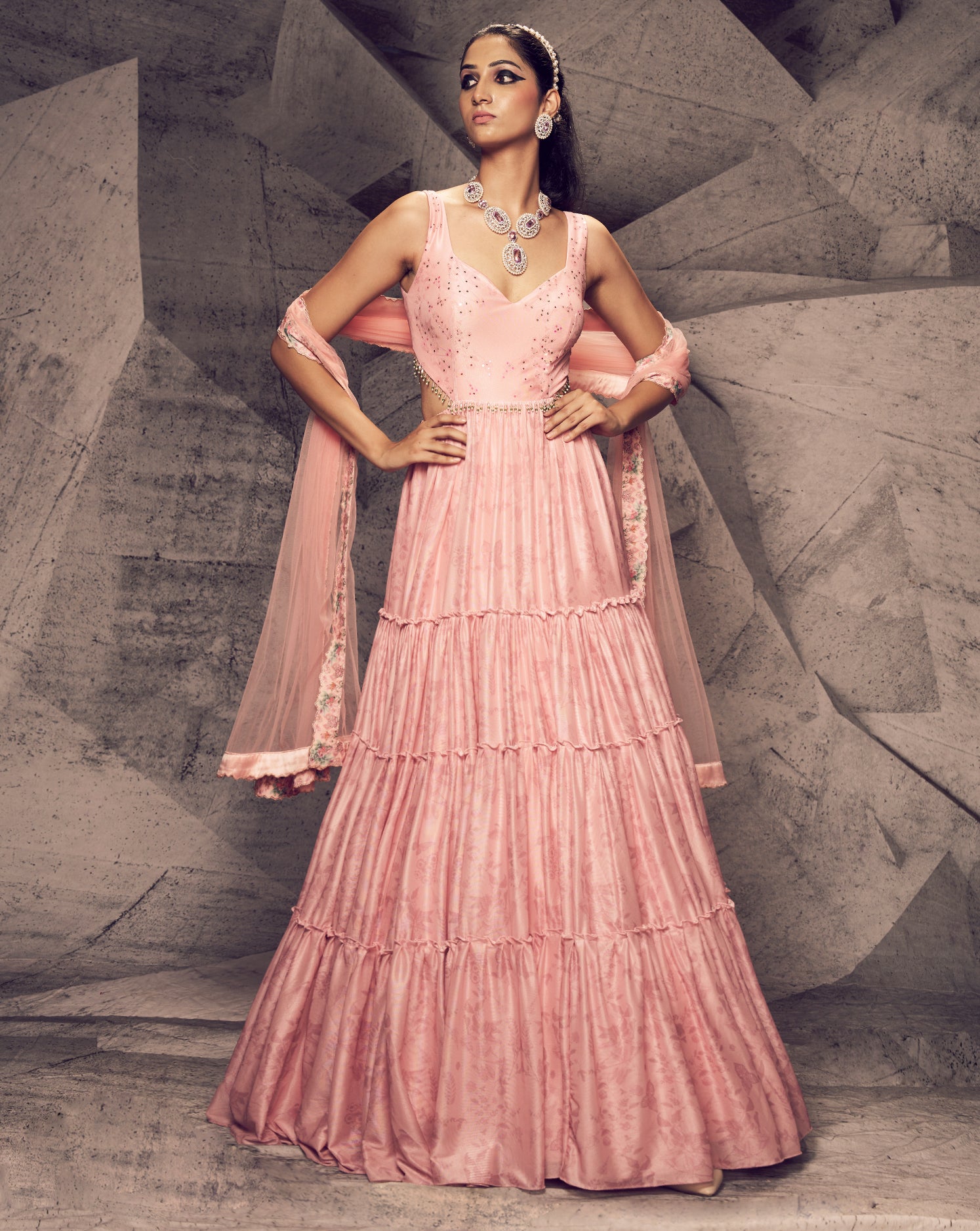 Buy Pink Silk Punjabi Anarkali Suits Online for Women in USA
