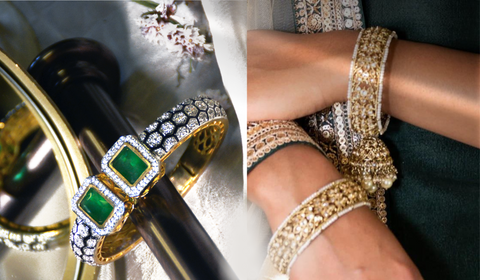 Indian Bridal jewellery, Cuff bracelets, Bangles, matching bangles