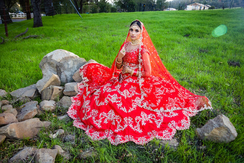 A touch of mystique: Veils that add enchantment to Indian bridal lehengas.