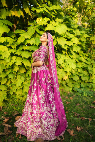 Unveiling tradition: The significance of veils in Indian bridal lehengas.
