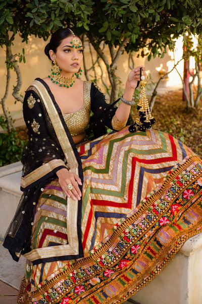 Chevron lehenga for Diwali 2021 fashion trend