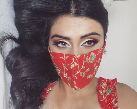 red designer mask