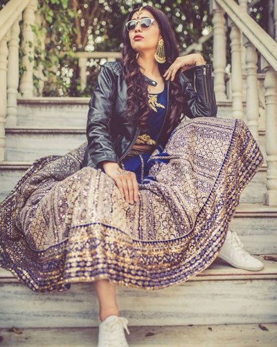 Buy BIBA Womens Indigo Cotton Kalidar Fusion Wear Dress | Shoppers Stop