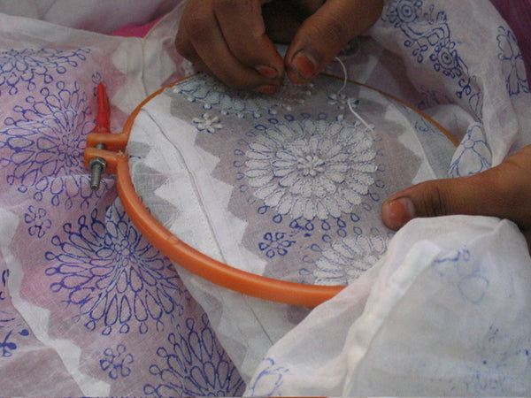 Chikankari embroidery