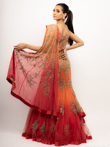 Ombre gown for Mehendi outfit 2021