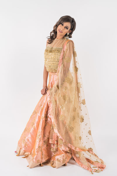 Fringe blouse with lengha - Wedding guest attire