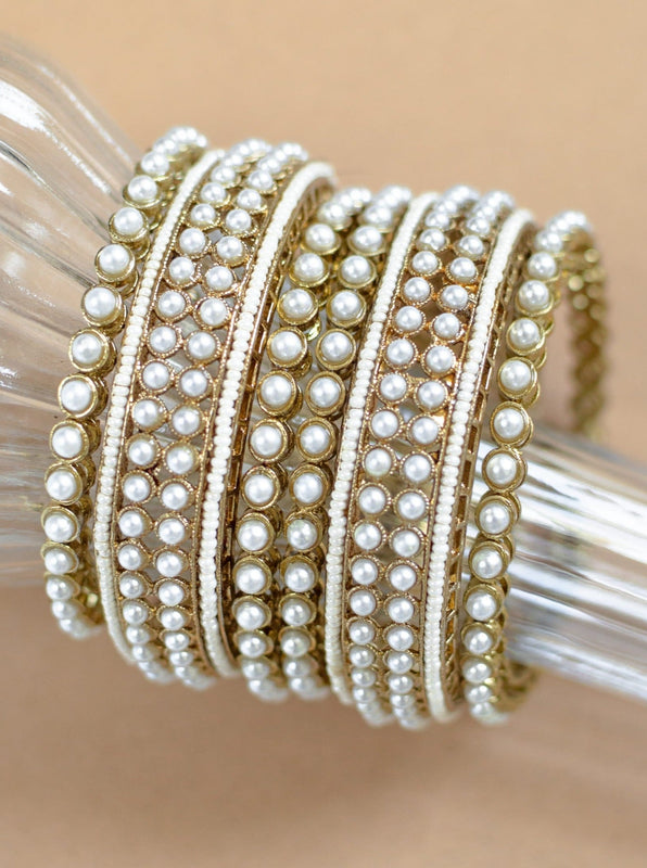 white pearl bangles