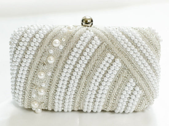 Mint Clutch Bag - Women's pearl & zardozi evening bag for weddings