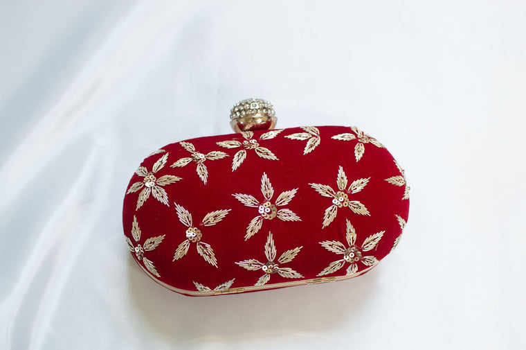 Stunning women's clutch - red designer bag