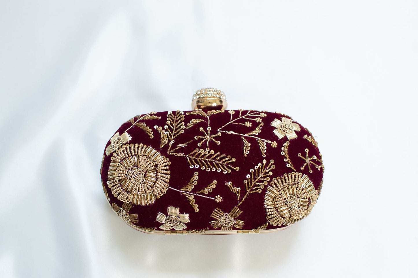 Red Designer Clutch Bag - Minimalistic Ladies evening bag for