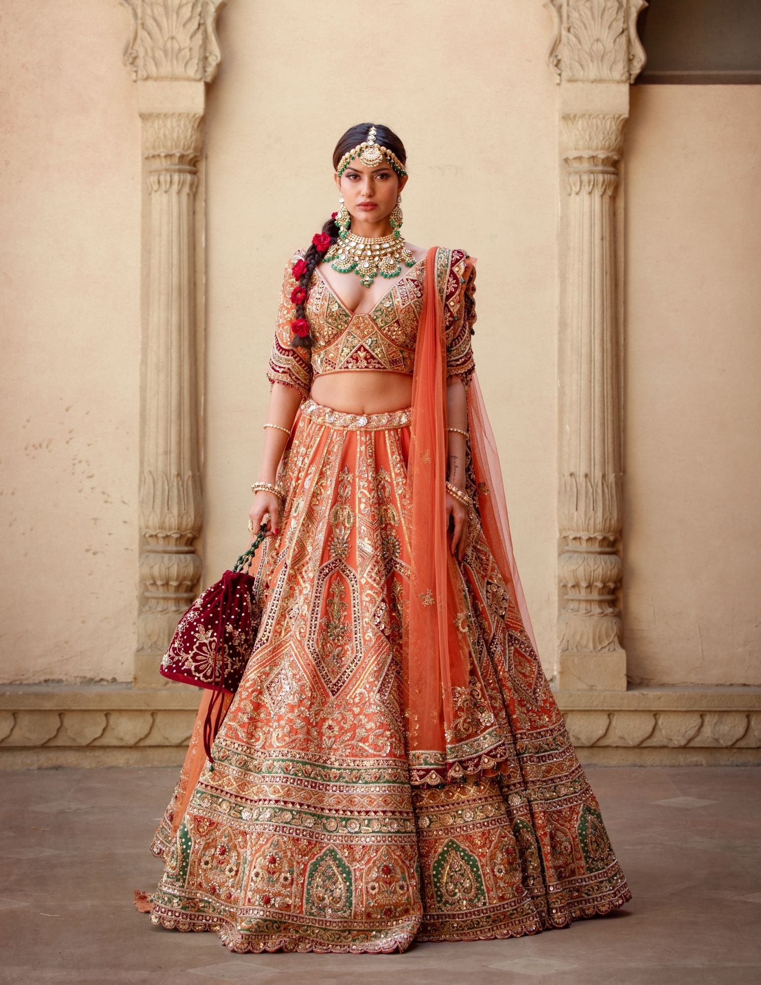 Indian Bridal Wear - Modern Red & White Lengha | Statement Blouse | Indian  bridal wear, Indian bridal couture, Bridal lehenga red