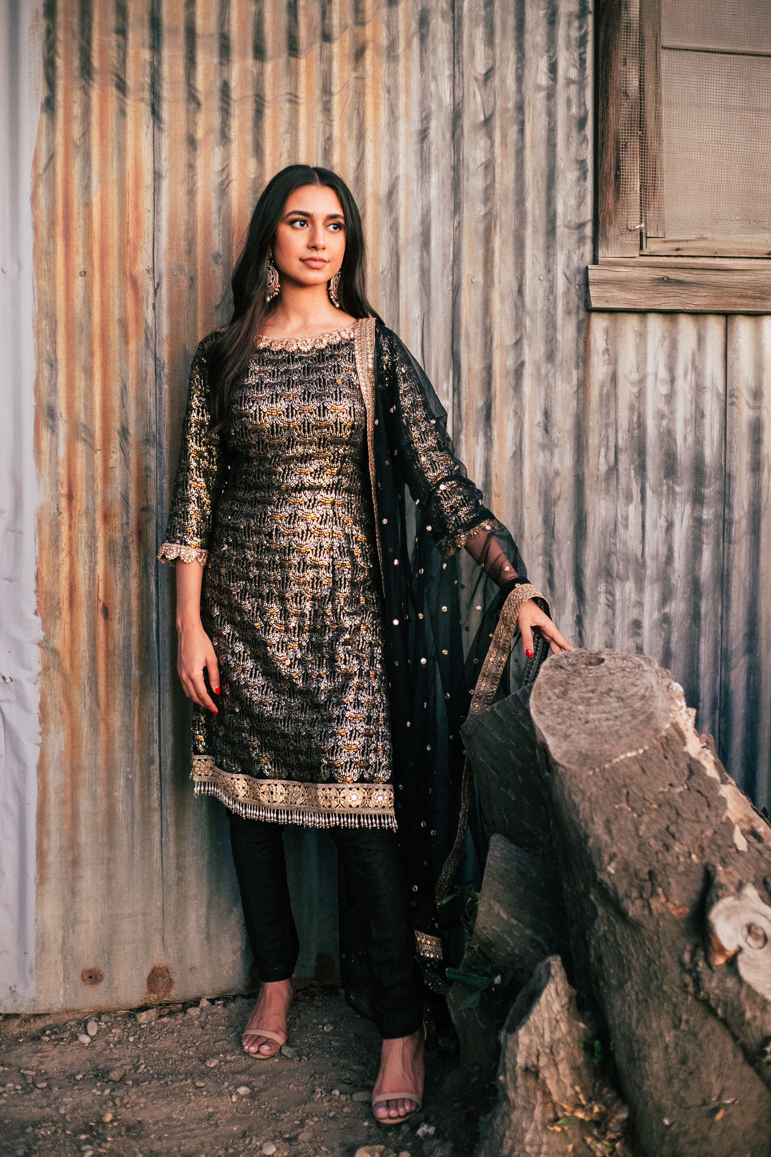 Spaghetti Strap Suit with Churidar: Modern Indian Kurti – B Anu Designs