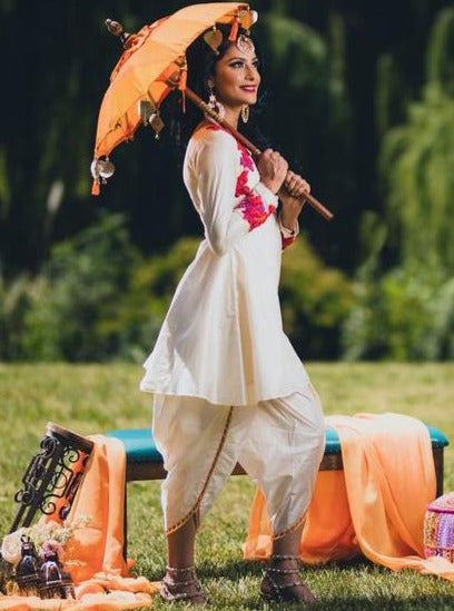 dhoti pants with stylish kurta - wedding outfits india