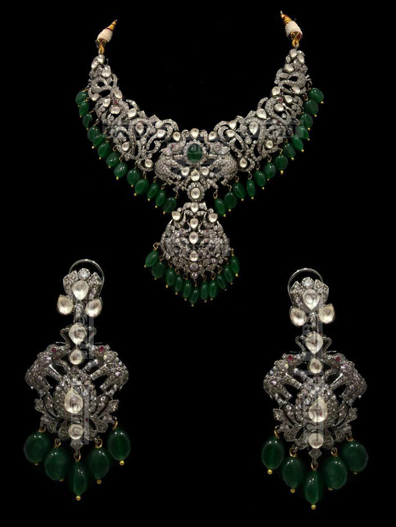 Israh Victorian Emeralds Setting Bridal Set – B Anu Designs