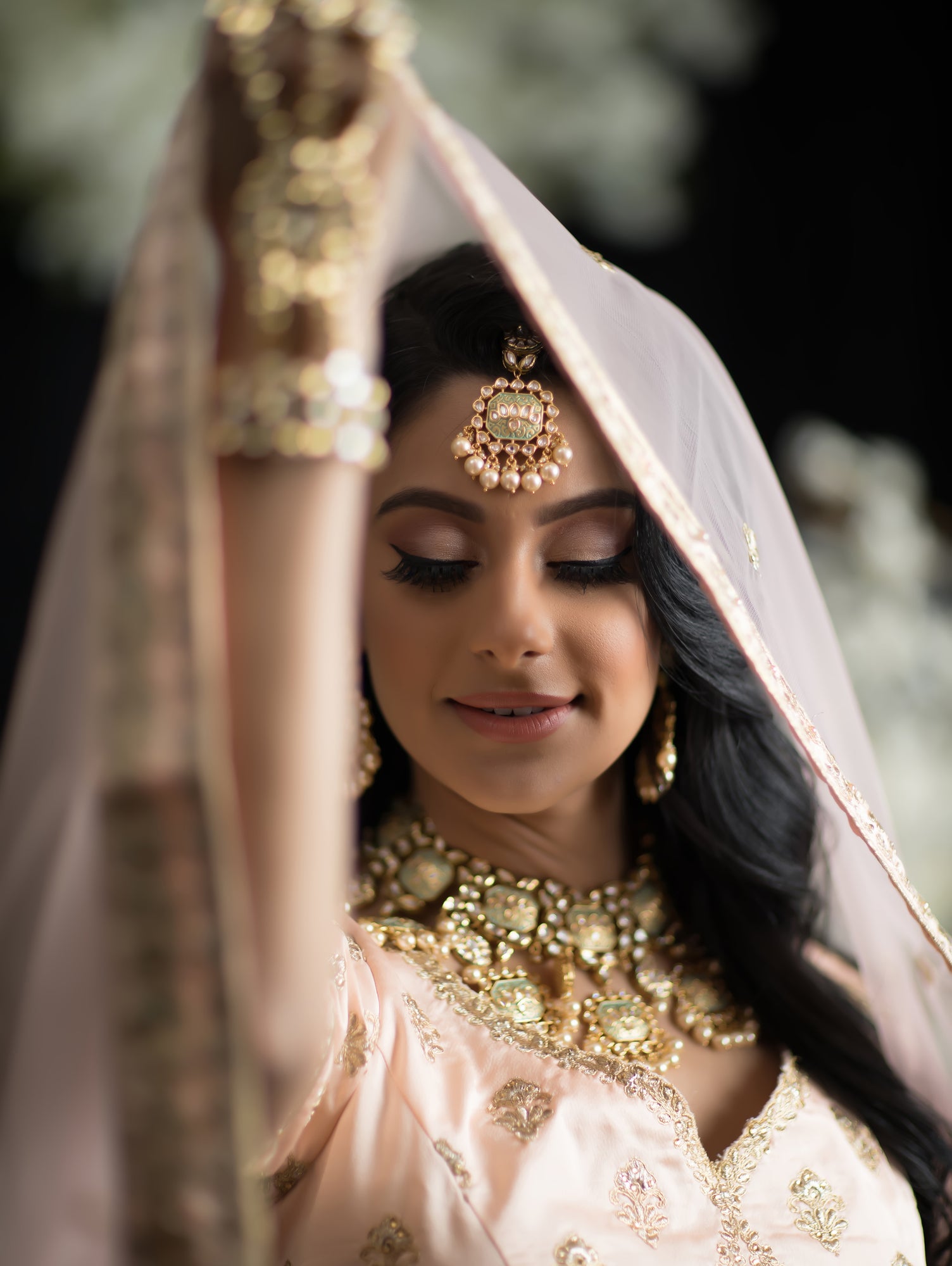 pink modern bridal reception lengha