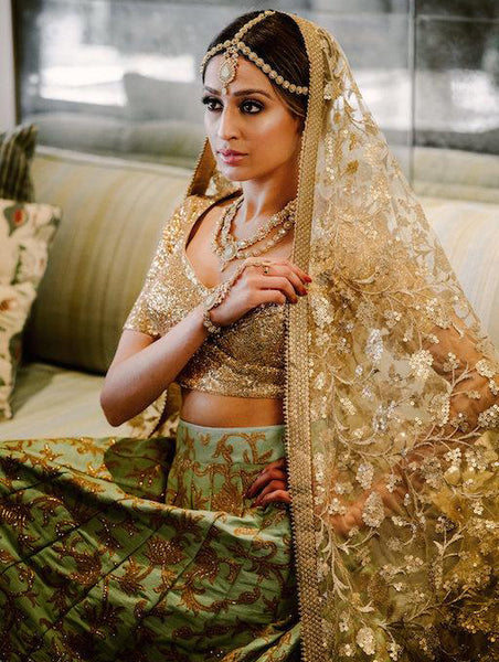 Mint Indian bridal dress