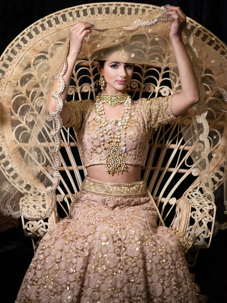 Peach Lehenga Set – Kajal's Couture