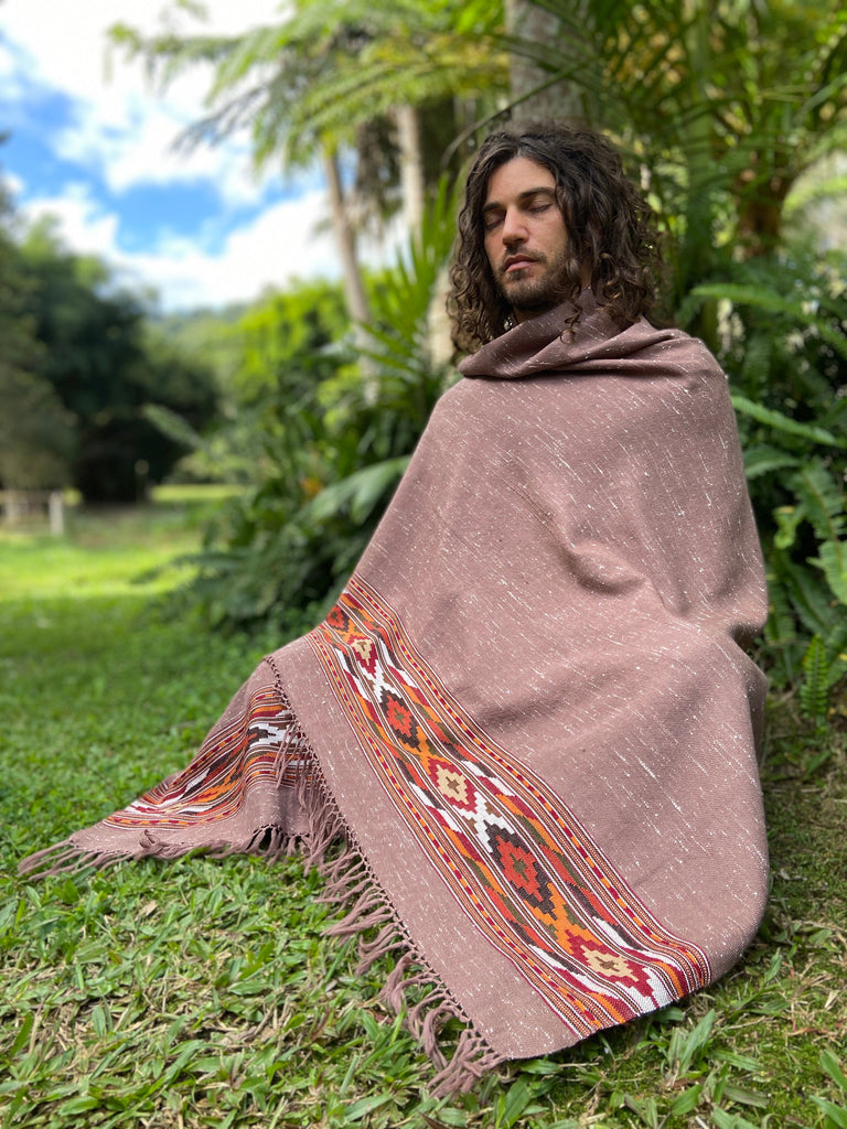 SATI Shawl Grey Handwoven Wool Meditation Prayer Scarf Blanket Premium –  AJJAYA