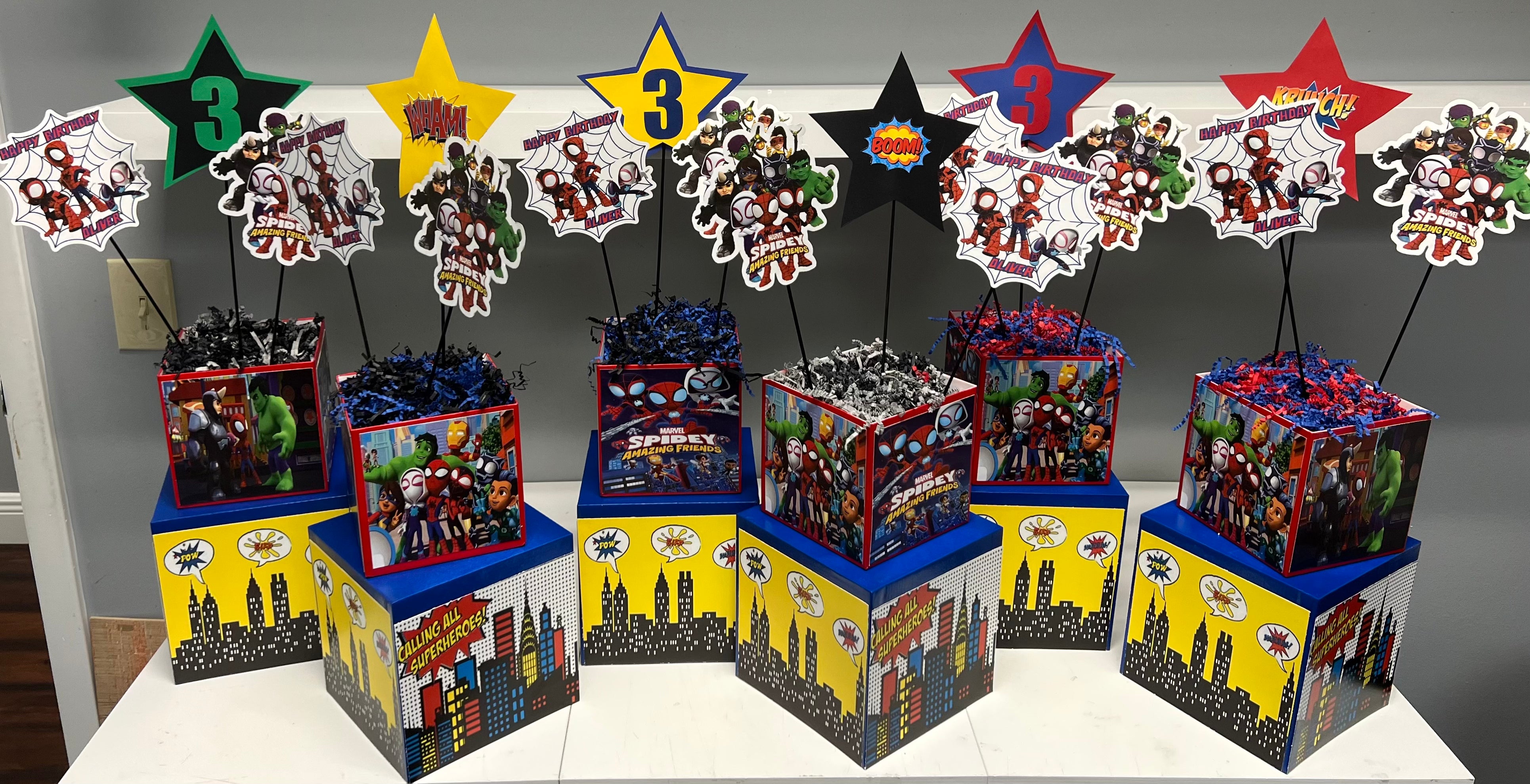 Superhero Centerpiece, superhero party supplies, DC Superhero girl theme