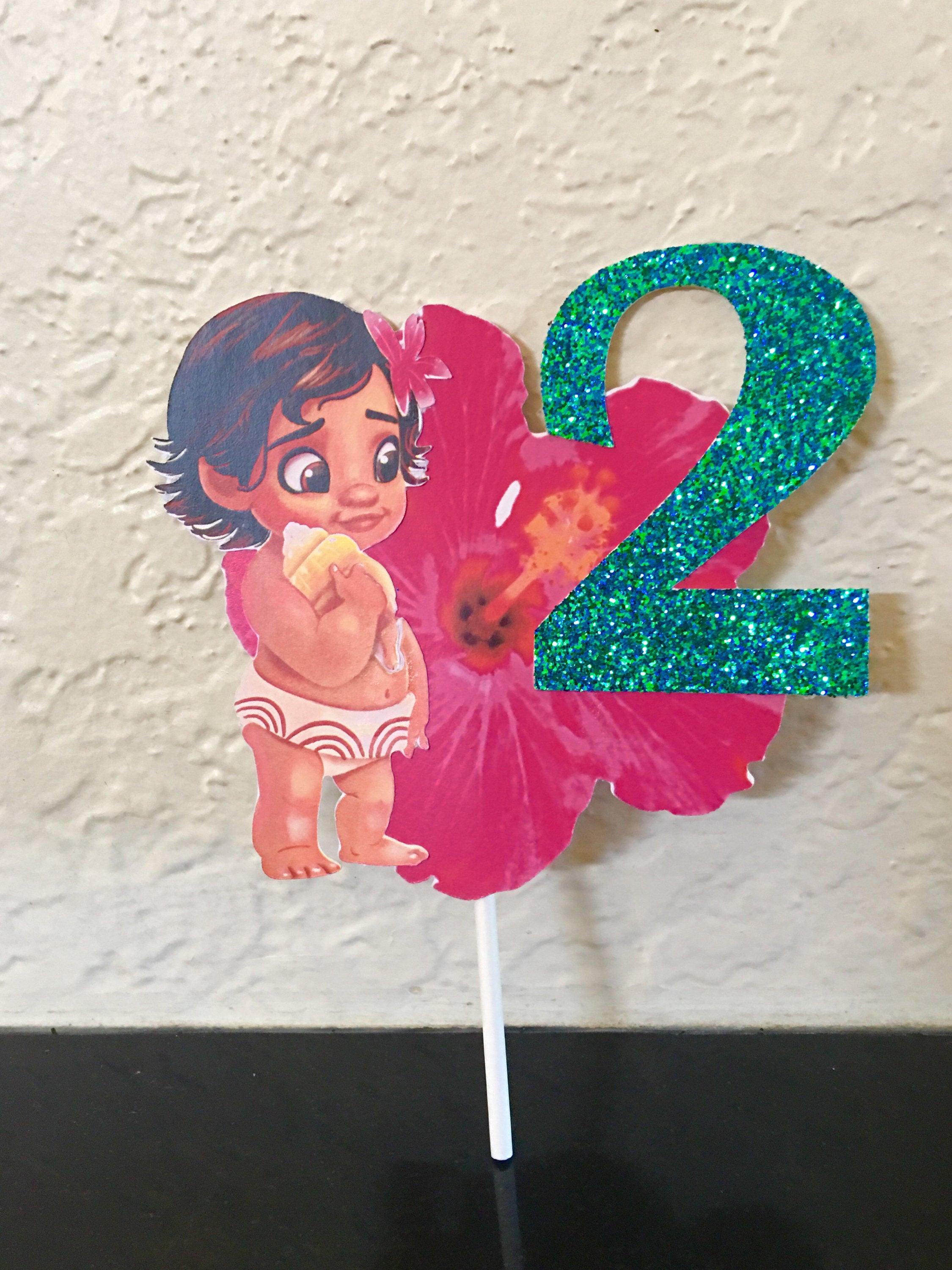 Moana Inspired Birthday Cake Topper Moana Birthday Cake Topper Glitt Bellissima Parties